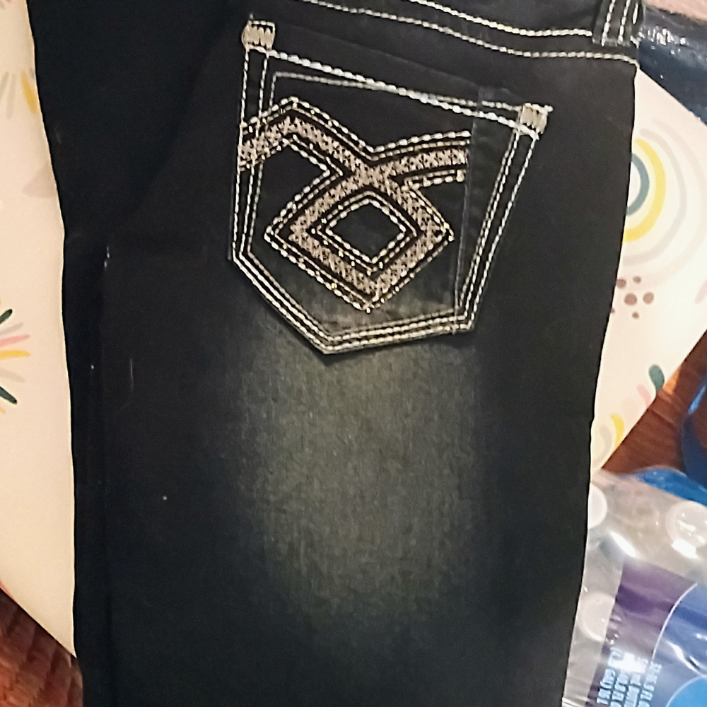 Hydraulic Black Skinny Jeans with Embellished Pockets